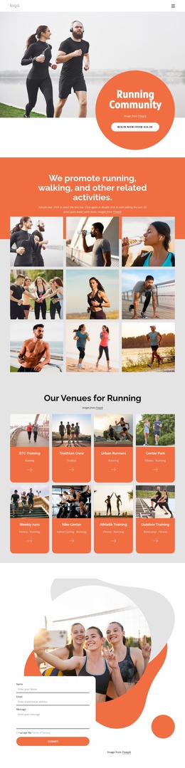 Running Сlub Html Website Builder