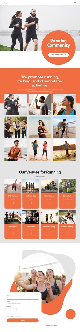 Running Сlub - Ready To Use One Page Template