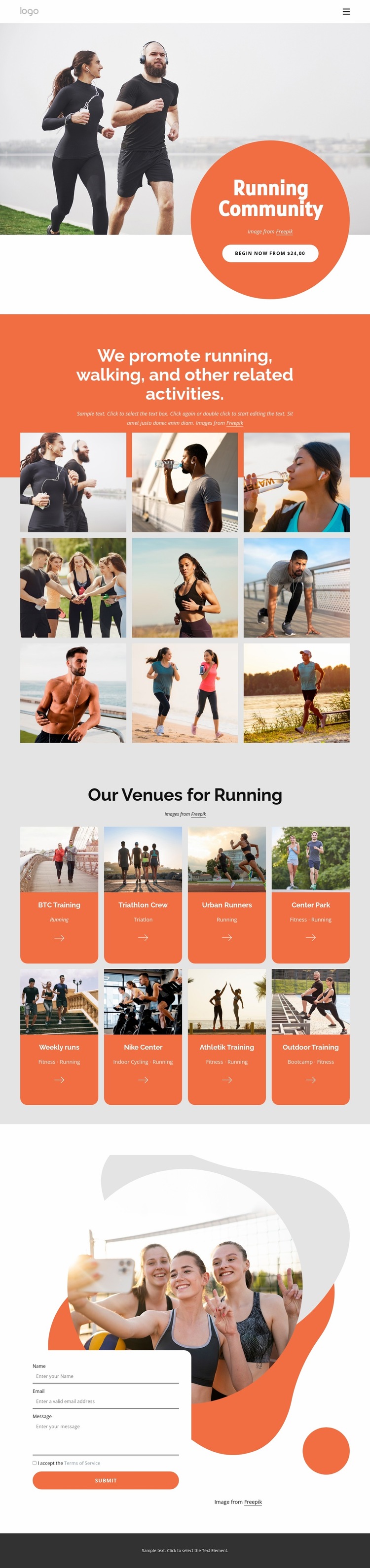 Running сlub Website Builder Templates