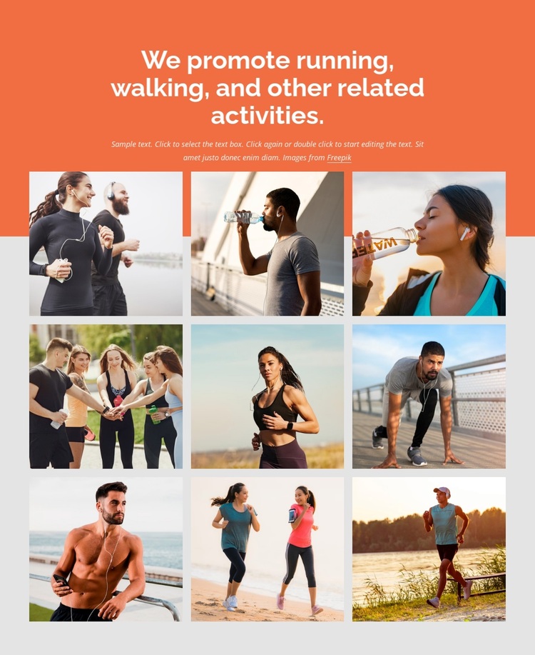 We promote running and walking Template