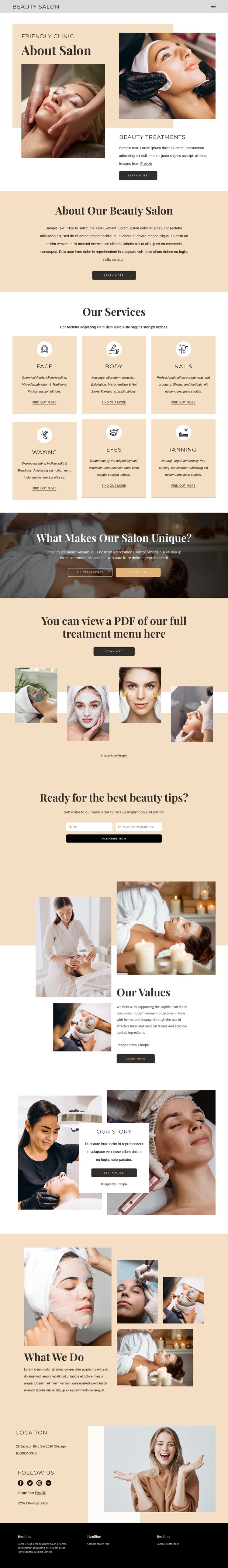 Beauty and aesthetic treatments CSS Template