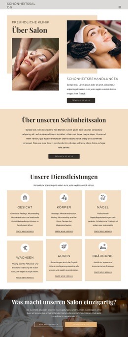 Schönheits- Und Ästhetische Behandlungen - Modernes Website-Modell