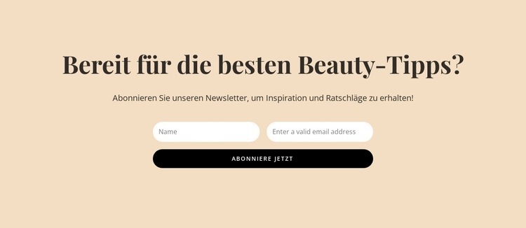 Geheime Beauty-Tipps Website-Modell