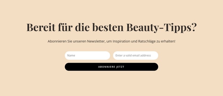 Geheime Beauty-Tipps Website-Vorlage