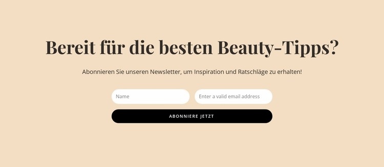Geheime Beauty-Tipps Landing Page