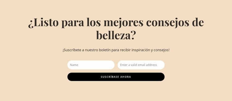 Consejos de belleza secretos Maqueta de sitio web