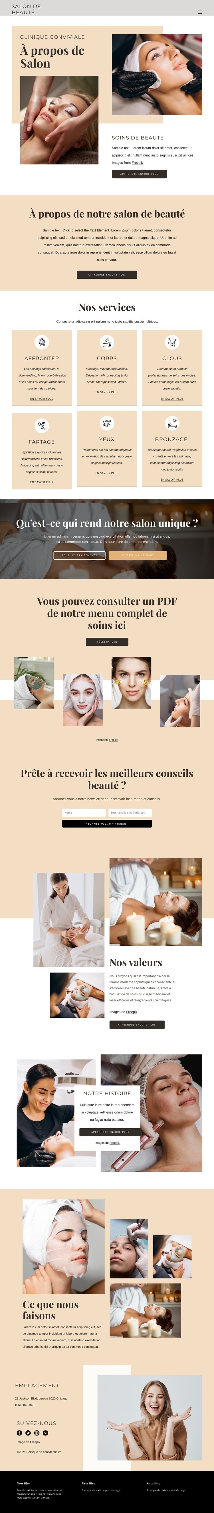 Soins de beauté et esthétiques Modèles de constructeur de sites Web