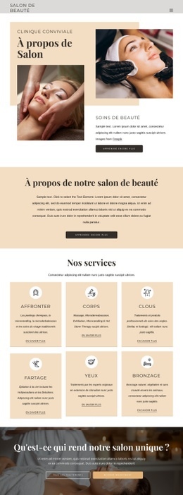 Soins De Beauté Et Esthétiques - Modèle HTML5 Gratuit