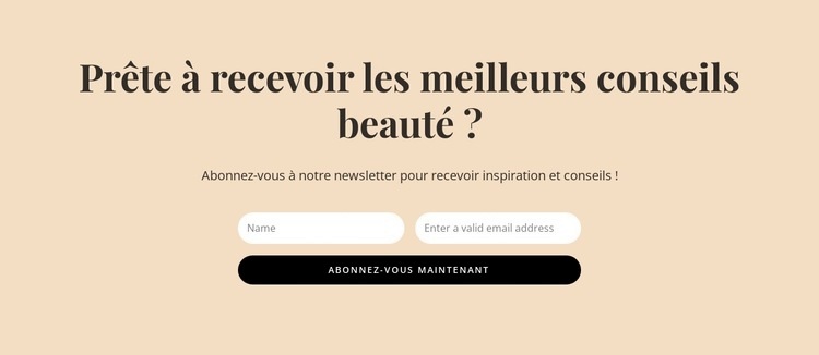 Conseils beauté secrets Page de destination