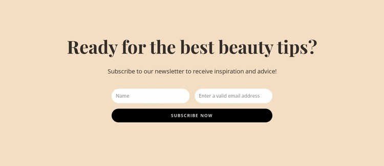 Secret beauty tips Homepage Design