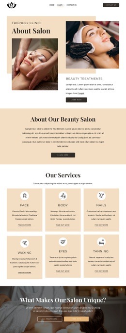 Beauty and aesthetic treatments - Html Code Example by Nicepage