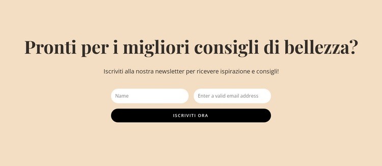 Consigli di bellezza segreti Mockup del sito web