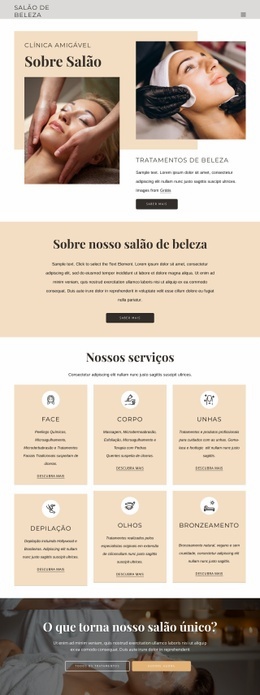 Tratamentos De Beleza E Estética - Create HTML Page Online