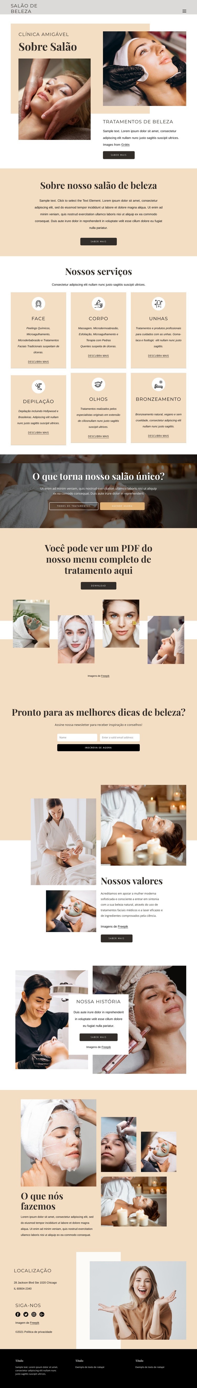 Tratamentos de beleza e estética Modelo HTML5