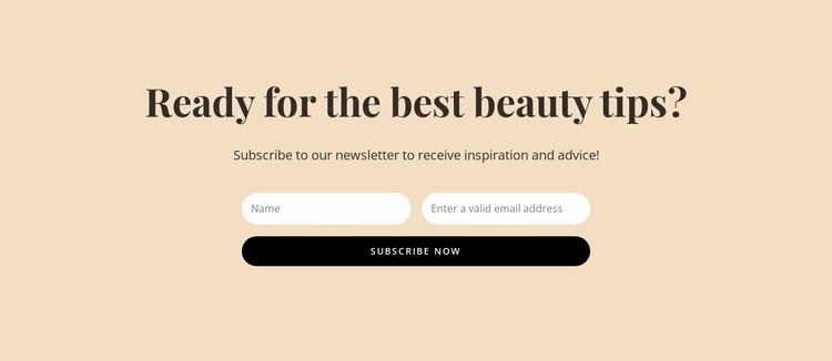 Secret beauty tips Web Page Design