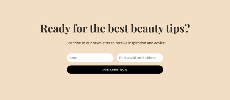 Secret beauty tips Website Mockup