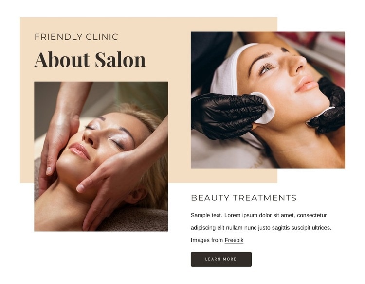 Exceptional beauty treatments Homepage Design