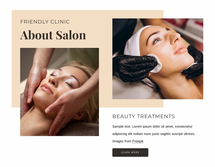 Exceptional beauty treatments Landing Page