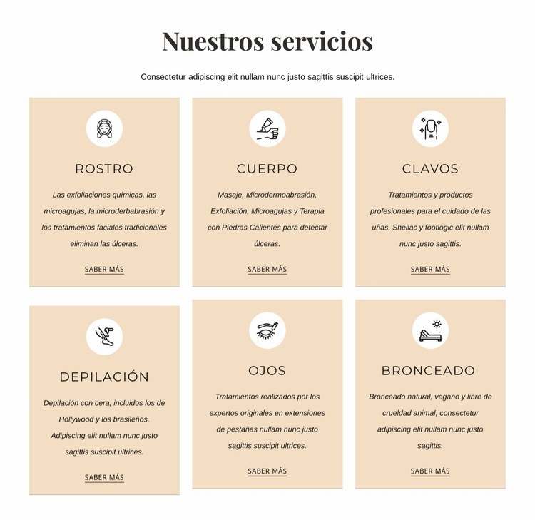 Tratamientos de estetica Creador de sitios web HTML