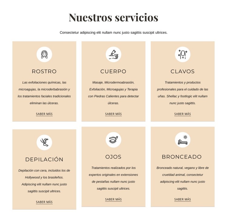 Tratamientos de estetica Plantilla HTML