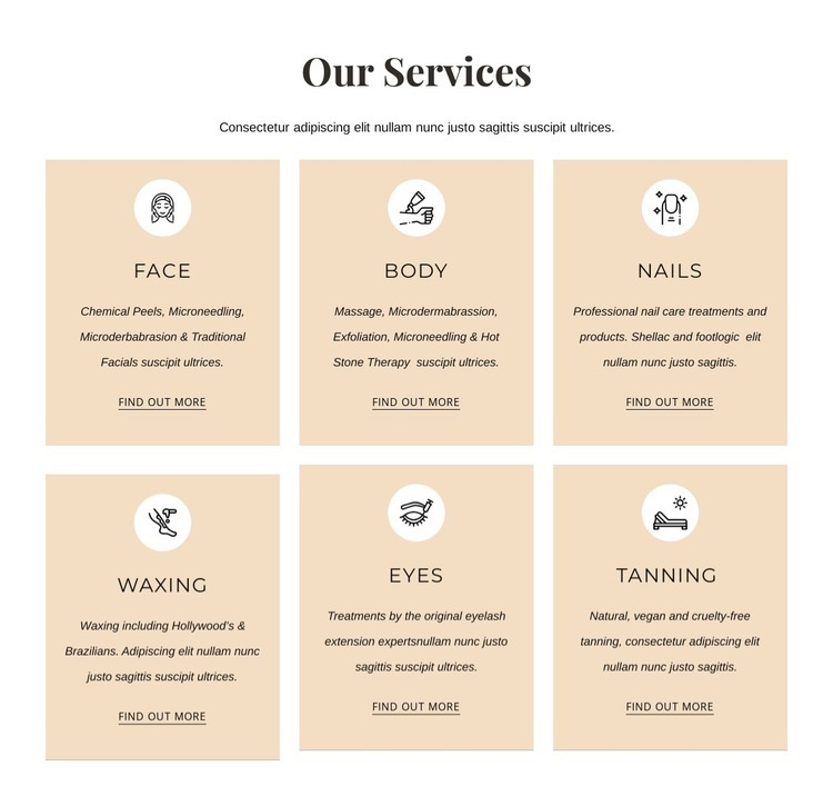 Aesthetics treatments Homepage Design