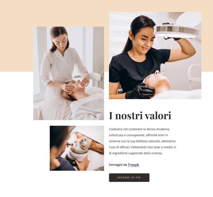 Benvenuti nel salone di bellezza Mockup del sito web