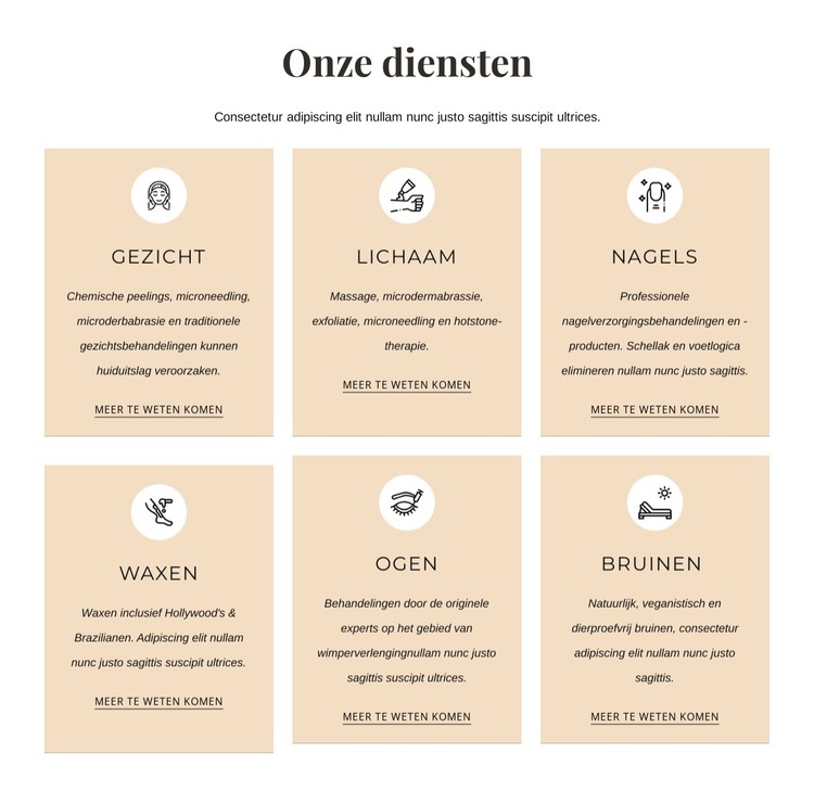 Esthetische behandelingen HTML-sjabloon