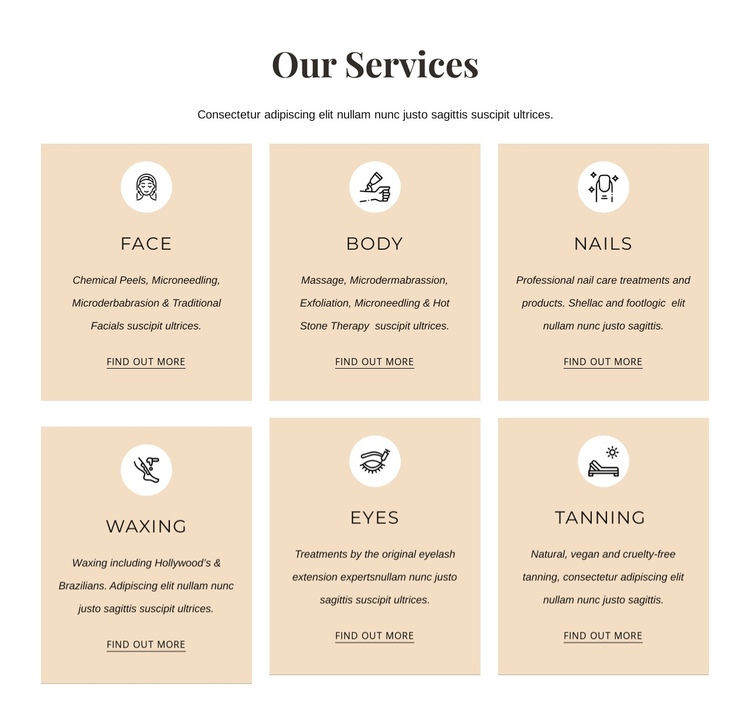 Aesthetics treatments One Page Template