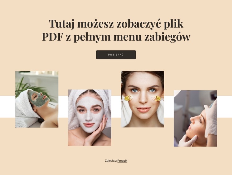 Pełne menu zabiegowe Szablon witryny sieci Web