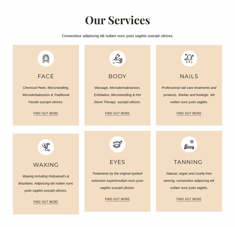 Aesthetics treatments Website Builder Templates