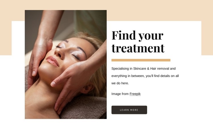 List of beauty treatments Elementor Template Alternative