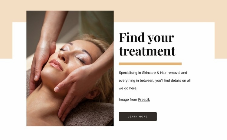 List of beauty treatments Homepage Design