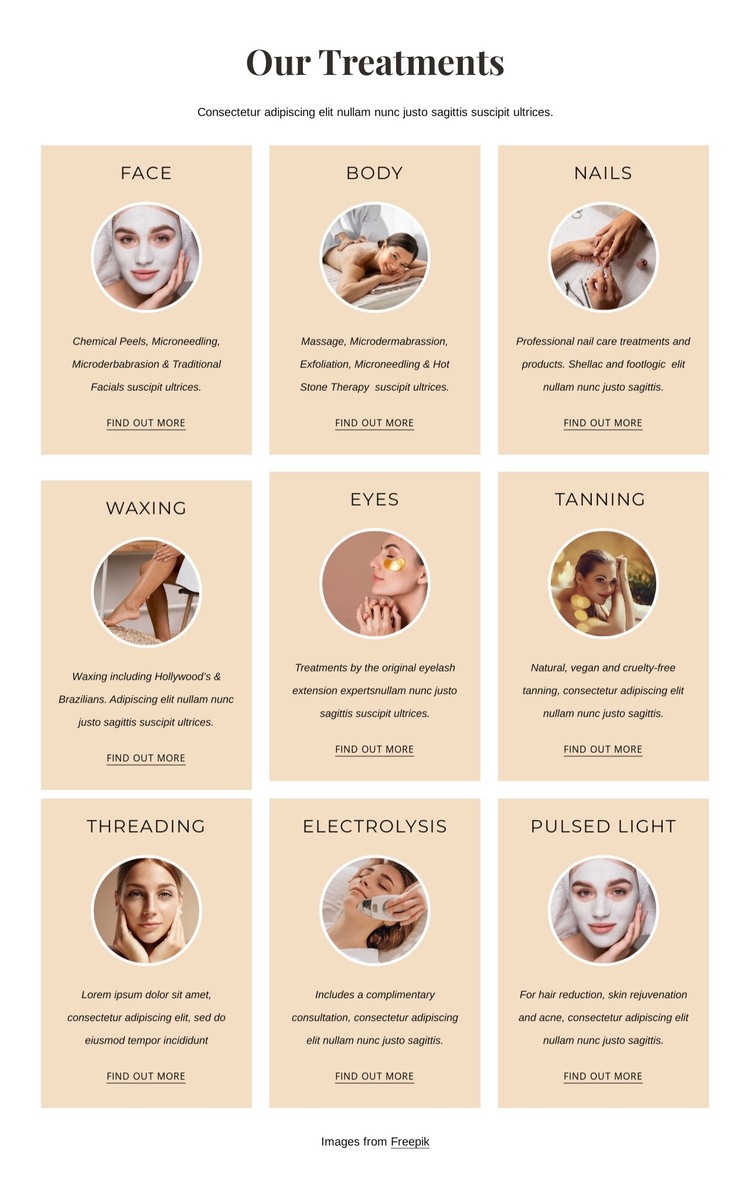 Luxury treatments HTML Template