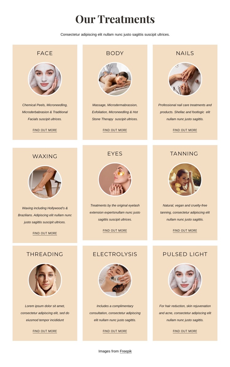 Luxury treatments Joomla Page Builder