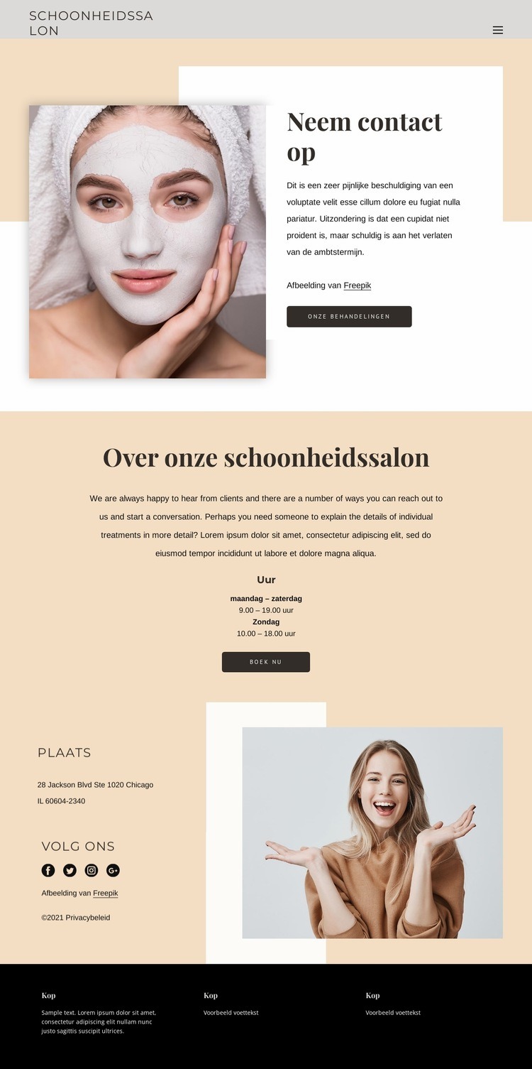 Hoe u esthetische behandelingen kunt ondergaan Website mockup