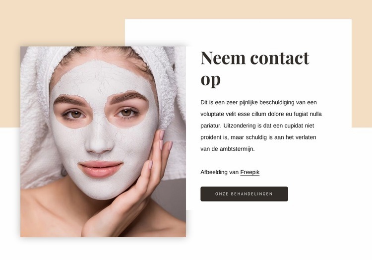 Wij zorgen voor een grondige huidanalyse Website mockup