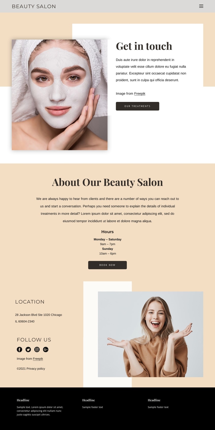 How to get into aesthetic treatments One Page Template