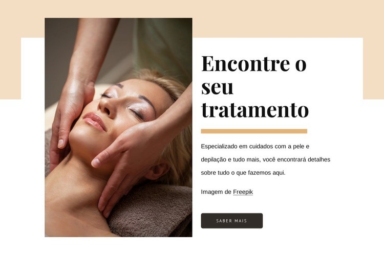 Lista de tratamentos de beleza Maquete do site