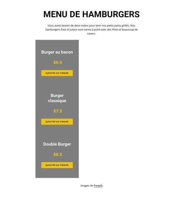 Menu de hamburgers Créateur de site Web HTML