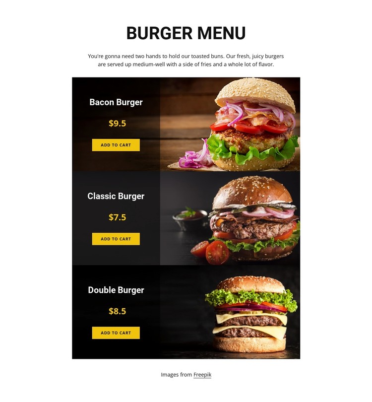 Burger menu Static Site Generator