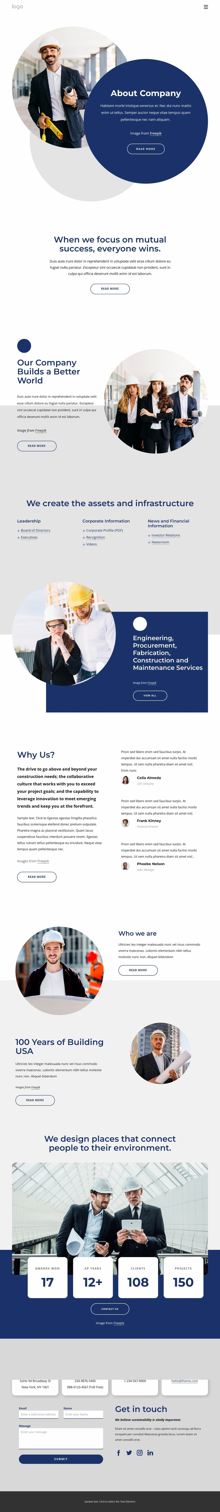 Constructing infrastructure Landing Page