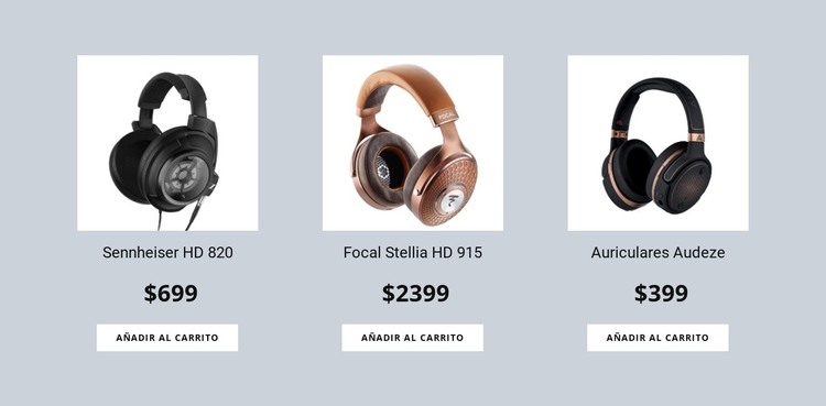 Auriculares Plantilla HTML