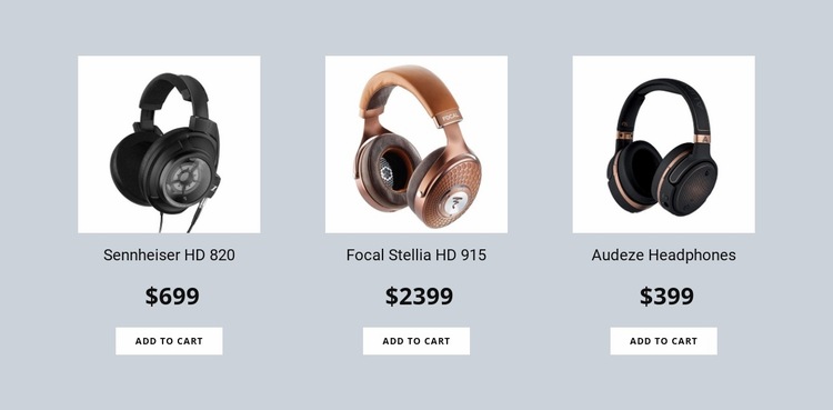 Headphones Website Builder Templates