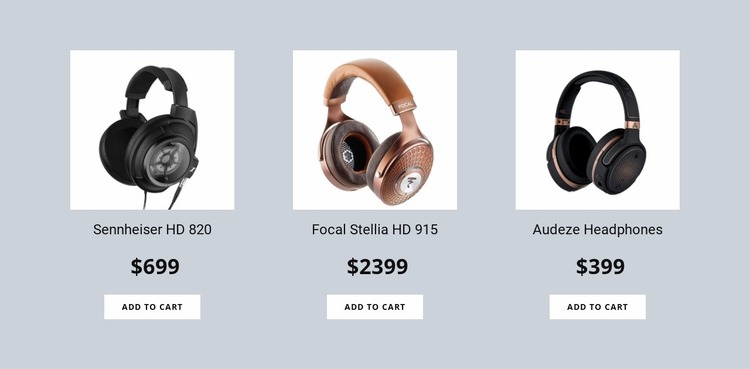 Headphones Website Mockup