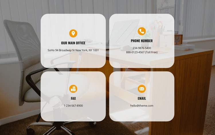 Contacts for meeting Website Mockup