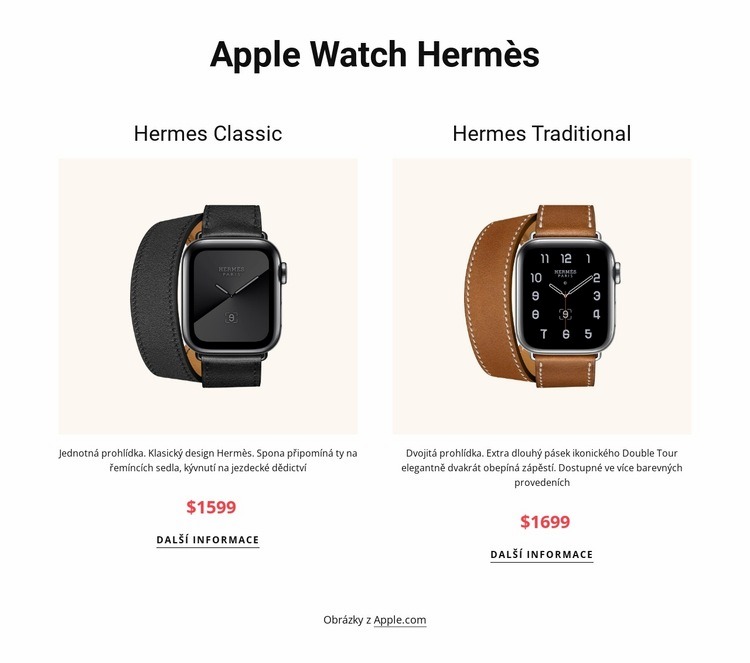 Apple hodinky hermes Šablona CSS
