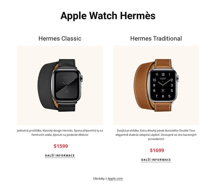 Apple hodinky hermes Šablona HTML