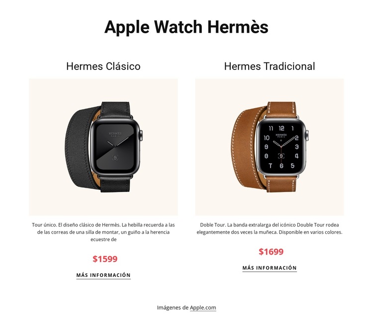 Apple reloj hermes Plantilla de sitio web