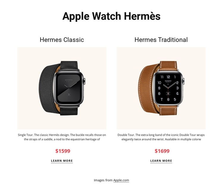 Apple watch hermes One Page Template