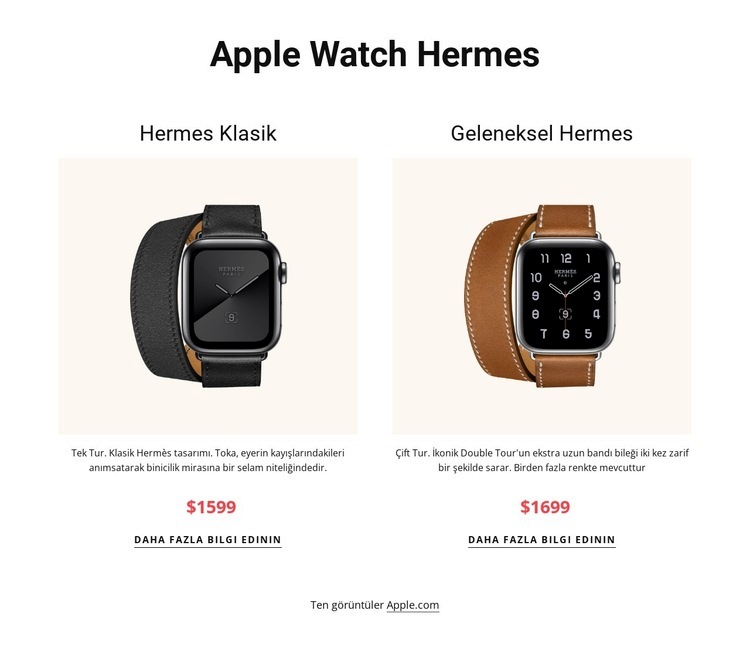 Apple watch hermes Bir Sayfa Şablonu